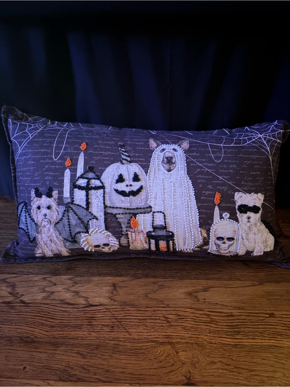 Beaded Halloween Pillow